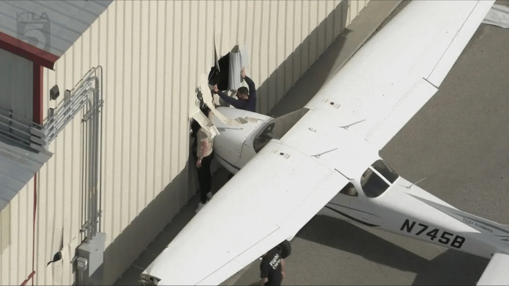 Bizarre Plane Theft Attempt Ends With Cessna Crashing Into Hangar at Van Nuys&nbsp;Airport